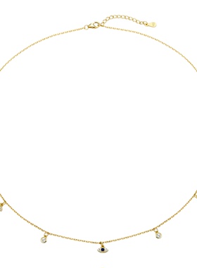 纯银镀金希望之眼锆石项链