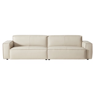 【达人推荐】顾家家居现代简约奶油风皮沙发豆腐块黑色沙发1159