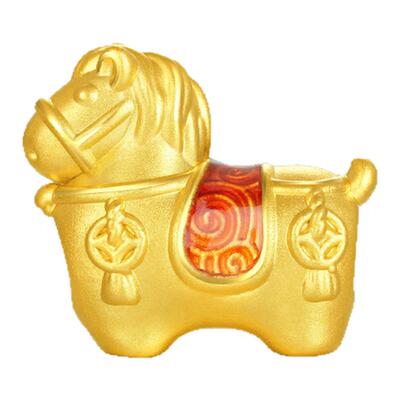周大生黄金马上暴富转运珠手链