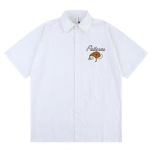 From Mars与众不同 日系潮牌设计感小众印花衬衫宽松休闲短袖外套