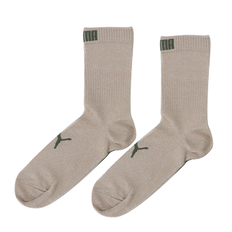 彪马WOMEN SOCK 1P女子一双装闪光亮银中筒运动袜907891-01-03