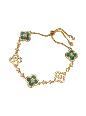 仿绿松石花瓣手链女款高级感手饰