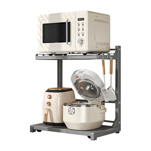 厨房微波炉置物架台面电饭煲收纳架锅具架子可抽拉伸缩多功能家用