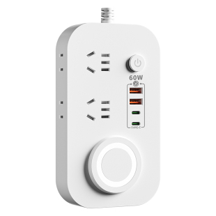 无线充电插座插排60W超级快充带USB家用办公宿舍多功能插线板长线