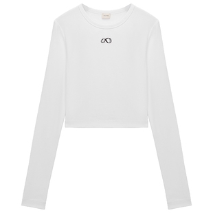 OCHIRLY欧时力  印花长袖T恤女上衣圆领修身休闲简约春夏