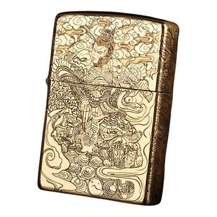 正品ZIFFO纯铜盔甲康斯坦丁五面精雕通用外壳适配zippo常规机型