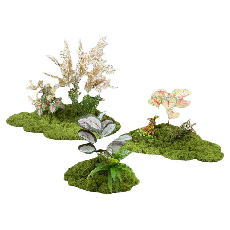 仿真苔藓绿植造景室内高端仿生植物微景观摆件橱窗假青苔堆景组合