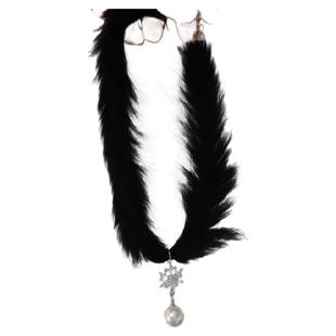 初雪约会~羽毛雪花珍珠项链女仙气毛绒choker高级感2025新款颈链