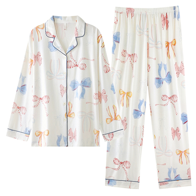 春秋季翻领开衫可外穿家居服套装
