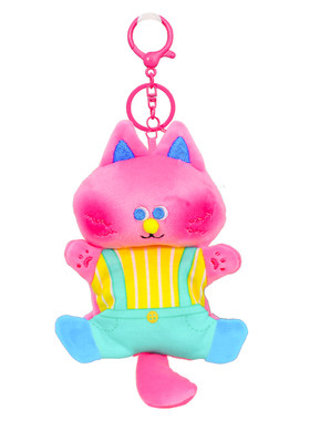 创意豆袋波普小猫咪钥匙扣毛绒玩具玩偶公仔包包挂件送女生日礼物
