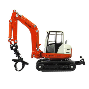 合金工程车模型1:50挖掘机履带挖土机摆件抓木机木材运输车抓木车