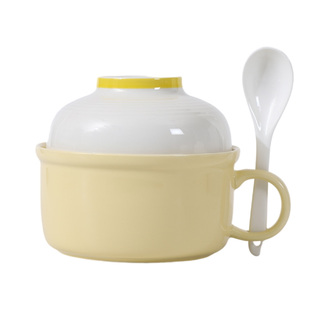 陶瓷泡面碗带盖勺手柄个人专用方便面碗宿舍用学生大号汤碗饭碗