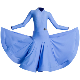 摩登舞服女童国标舞裙少儿拉丁舞专业比赛练功服规定演出服大裙摆