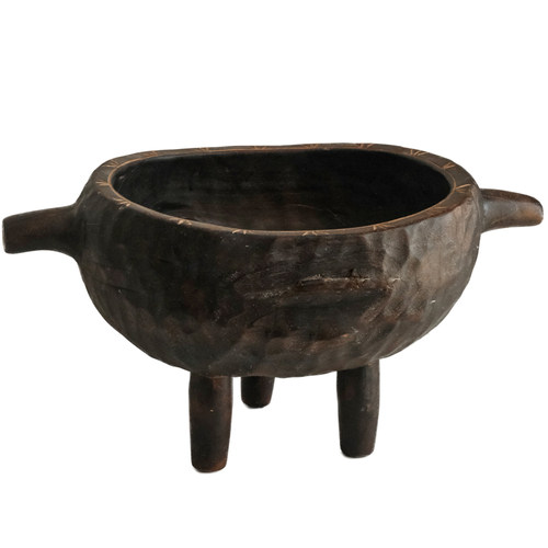 实木雕刻纯手工艺术木器皿东方侘寂艺术老物件酒店软装摆件果盆