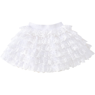 女童半身裙春装2026新款洋气儿童白色蕾丝蛋糕裙小女孩蓬蓬网纱裙