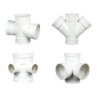 PVC立体四通排水管音养鱼缸平面四通接头50 75 110 160 斜四通