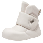 雪地靴女款冬季2025新款厚底短靴魔术贴高帮小白鞋加绒保暖大棉鞋