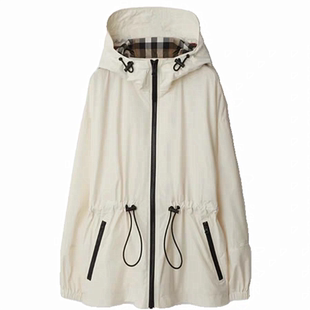 SZLARY折扣店 2026春夏秋新款女士 短款白色风衣外套黑色夹克连帽