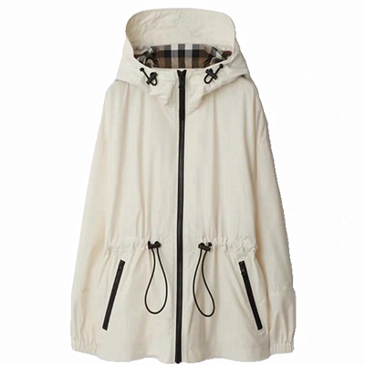 SZLARY折扣店 2026春夏秋新款女士 短款白色风衣外套黑色夹克连帽