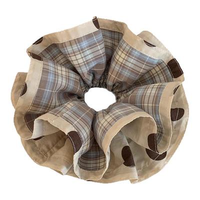 韩系咖色波点条纹大肠发圈