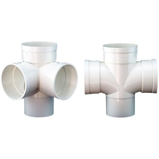 PVC排水50 75 110下缩内插平面四通 立体四通 缩口四通内插配件