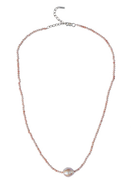 路塔斯曼单颗新色粉红纹石项链