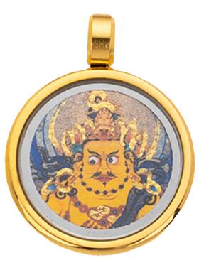 小唐卡吊坠挂绳黄财神扎基拉姆