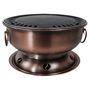 韩式烤肉炉不粘锅纯紫铜老北京炙子烤肉户外木炭家用碳烧烤炉商用