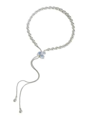 冰晶蓝色鸢尾珍珠项链