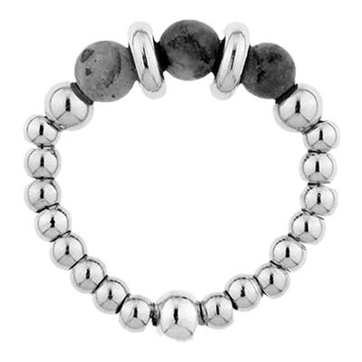 自然论小众天然石地图石磨砂戒指