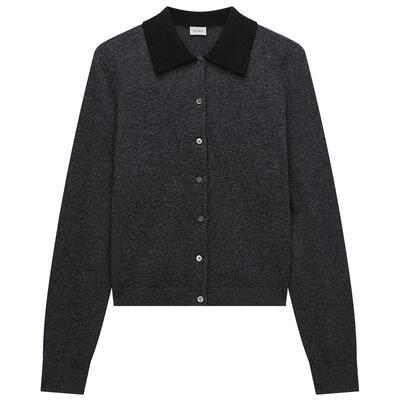 OCHIRLY欧时力翻领纽扣套头毛衣