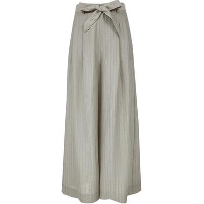 ONLY竖条纹肌理面料宽松休闲裤