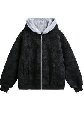 连帽座山雕PU特大码300斤棉衣
