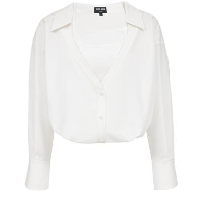 VeroModa松紧收口底摆衬衫