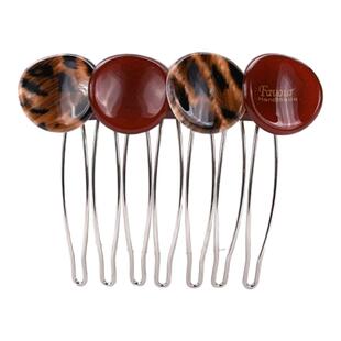 韩版豹纹发梳倒插梳发夹亚克力反插梳发卡刘海碎发梳发插女头饰品