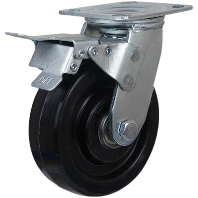 耐高温230度尼龙双轴承脚轮