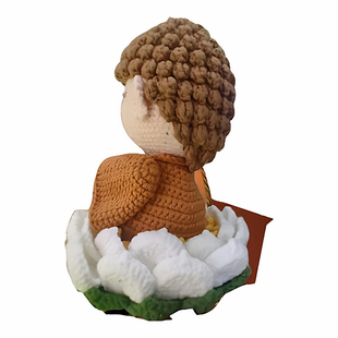 成品  手工毛线钩织莲花小佛陀车载挂件编织摆件玩偶送朋友礼物