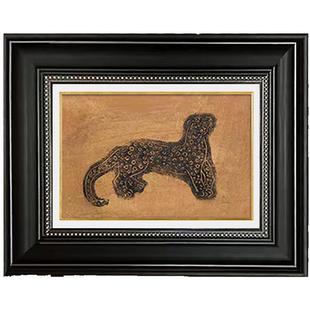 金钱豹装饰画法式设计师中古挂画常玉卧室床头壁画新中式餐厅画