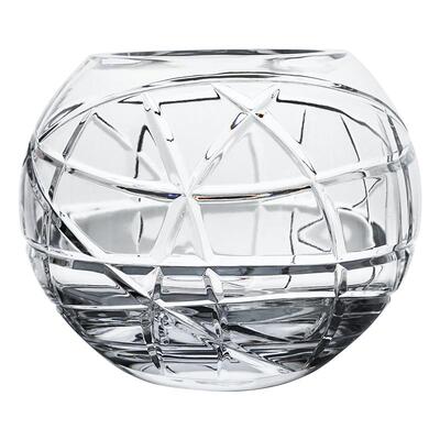 捷克进口手工雕刻球形水晶花瓶