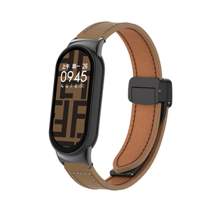 适用小米手环9/10/8NFC系列表带皮质7/6/5/4腕带智能电子运动十九八代手表带高级感陶瓷版系列手带磁吸男女生