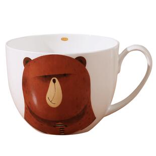 象有秘密 大容量马克杯 陶瓷杯带盖勺水杯燕麦杯子麦片早餐碗可爱