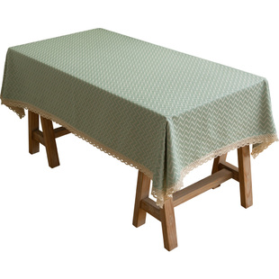 桌布布艺北欧家用长方形餐桌布桌面盖布棉麻波纹书桌方桌茶几台布