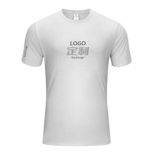 运动t恤定制印logo圆领速干上衣短袖文化衫团队服工装训练工作服