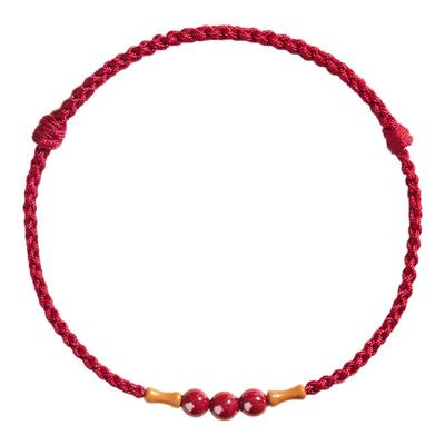 【热销5000+】上岸竹节朱砂手绳