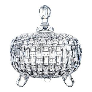 欧式水晶玻璃糖罐糖缸客厅茶几摆件家用沙拉碗糖果干果水果盘子碗