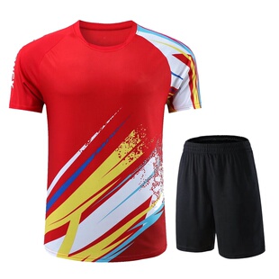 2024羽毛球服运动服套装男女款速干透气短袖儿童团队比赛训练定制