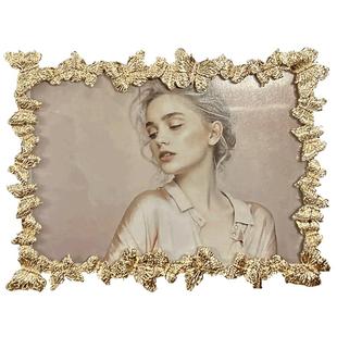 蝴蝶相框6/7寸创意金属装饰摆台轻奢高级写真照片框样板房摆件七