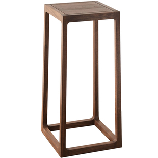 沐里/寂本花几/新中式花架实木黑胡桃木置物架客厅落地简约花盆架