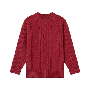 多多家男童毛衣针织衫2025秋冬季新款儿童中大童洋气绞花保暖冬装