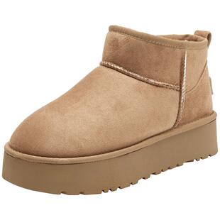 大东雪地靴女鞋2025冬季新款通勤厚底中跟圆头厚绒爆款保暖靴1206